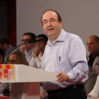 Miquel Iceta durante su interveción en el Consell Nacional del PSC, este domingo.