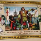 Envoltorio de la tableta conmemorativa del centenario de Cristóbal Colón, expuesto en el museo