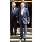 El rey, tras reunirse ayer con empresarios de Madrid.