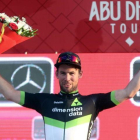 Mark Cavendish, en el podio del Tour de Abu Dhabi.