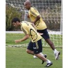 Senna, durante uno de los últimos entrenamientos con la selección española.