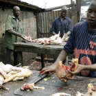 Puesto de carne en Nigeria.