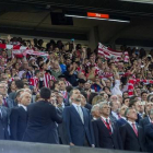 Imagen del palco del Camp Nou durante la pitada al himno español en la final de Copa.