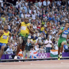 Bolt en la semifinal de los 200 metros masculinos.