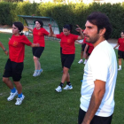 El equipo berciano, de la mano de César, en su primera sesión.