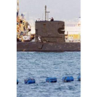 El submarino británico atracado en el puerto de Gibraltar