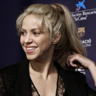 Shakira, en una rueda de prensa en el Camp Nou, en marzo del año pasado.