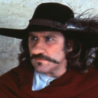 El actor Gérard Depardieu, caracterizado de Cyrano.