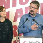 Xavier Domènech y Elisenda Alemany, este viernes en el centro cívico del Convent de Sant Agustí.