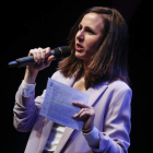 La secretaria general de Podemos, Ione Belarra, ayer en un acto de partido. MANUEL BRUQUE