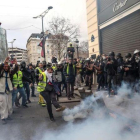 Disturbios en París durante la protesta de los chalecos amarillos