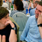 Los candidatos a presidir el PP, Soraya Sáenz de Santamaría y Pablo Casado, el pasado martes, en la cena de verano del grupo parlamentario del PP. /