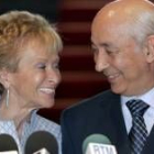 María Teresa Fernández de la Vega y el primer ministro de Marruecos, Dris Jetu, ayer en Rabat