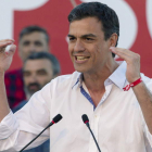 Pedro Sánchez interviene en Palma de Mallorca.