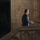 El presidente de la Generalitat, Artur Mas, en la grabación de su mensaje para la Diada.