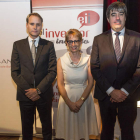 Álex Fusté, María Jesús Soto y Carlos Aso, durante la jornada de Andbank en el Auditorio.