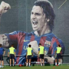 El Barça en un entrenamiento en la Ciudad Deportiva.