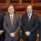 El alcalde de Brañosera (Palencia), Fernández Santiago, Juan Vicente Herrera y García Nieto.