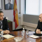 José Luis Astiazarán y Luis Rubiales, durante la reunión para desbloquear el conflicto.