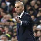 Zinedine Zidane, durante el último partido de Liga contra el Sporting.