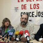 Xabi Gómez, Elena Fernández, Félix Echevarría, y Santiago Ordóñez, ayer en León.