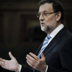 El presidente del Gobierno, Mariano Rajoy, durante su intervención en el debate sobre el estado de la nación.