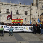 Un momento de la protesta de esta mañana frente a San Marcos