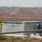 Un campo de regadío dependiente de Riaño con el sistema por demanda, en la zona de los Oteros