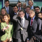 Mariano Rajoy, María Dolores de Cospedal y Esteban González Pons, entre otros, en el foro de Dublín del PPE, hoy.