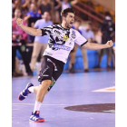 Juanjo Fernández se lesionó el hombro izquierdo en el partido frente a Granollers. TWITTER J. FERNÁNDEZ