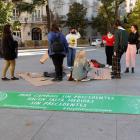 Jóvenes por el Clima, en una acción el viernes en Madrid. ZIPI