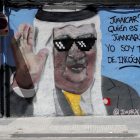 El grafiti del rey emérito del artista J. Warx en Valencia, repintado y con un nuevo mensaje. KAI FÖRSTERLING