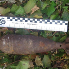 Una granada de mortero similar a la que ha sido localizada en Salas de la Ribera. GUARDIA CIVIL