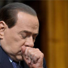 Berlusconi en una rueda de premsa en el Senado de Roma.