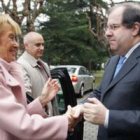 El presidente de la Junta, Juan Vicente Herrera, recibe a la vicepresidenta del Gobierno, Teresa Fer