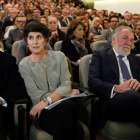 José María Aznar, junto a María San Gil, Jaime Mayor Oreja y Ana Botella, este lunes.