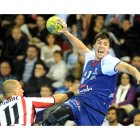 El lateral del Ademar, Mikel Aguirrezabalaga, entre algodones para el partido del sábado.