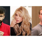 Piqué, Shakira y Zuckerberg.