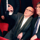 Puigdemont, junto a su abogado Paul Bekaert, en la Ópera de Gante, la noche del miércoles.