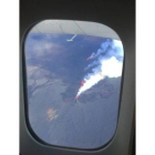 Fotografía del momento en el que el avión sobrevolaba el volcán islandés Bardarbunga