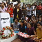 Protestas por la violación en masa de una joven en un autobús en Nueva Delhi en el 2012.