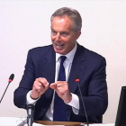 El exprimer ministro británico, Toni Blair, durante su declaración.