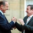 Jacques Chirac y Gerhard Schroeder estarán hoy con José Luis Rodríguez Zapatero en la Moncloa