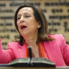 La ministra de Defensa, Margarita Robles, este lunes en el Senado.