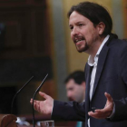 Pablo Iglesias intervino ayer en el Congreso. FERNANDO ALVARADO