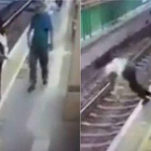 Un hombre arroja a una mujer a las vías del metro de Hong Kong. /