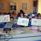 Los niños del colegio de Boñar, en una de las actividades
