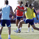 El portugués Joao Félix se sumó ayer a los entrenamientos grupales del Atlético. ATLÉTICO DE MADRID