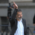 Jordi Cuixart, cuando entró a declarar con su abogada en la Audiencia Nacional, el pasado 6 de octubre.