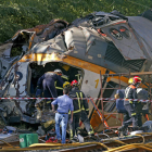 Estado en que quedó el ferrocarril accidentado. LAVANDEIRA JR